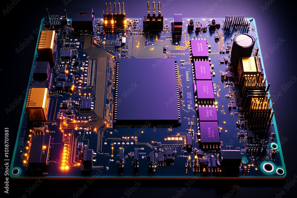 Poster Minimalist design of a disassembled circuit board, with simple lines representing the components laid out for reverse engineering