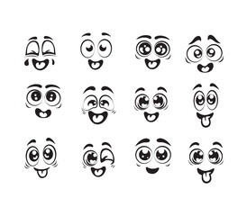 Set Cartoon Eye In Vector High quality original trendy vector set of cartoon eyes. Emotion eye icon set