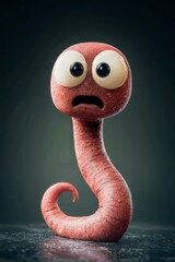 Fototapeta premium A red object with a shocked expression, set against a black backdrop