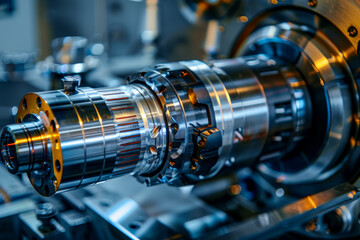 Fototapeta premium A large, shiny metal object with a lot of detail