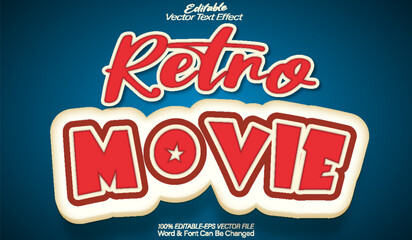 Retro Movie Vector Text Effect Editable Alphabet Vintage Film Old