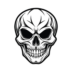 Fototapeta premium halloween skull clip art vector design, white background
