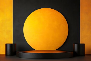 Black dark silhoutte color backdrop texture pattern vintage retro empty blank copy space balloon golden yellow orange black black friday with generative ai