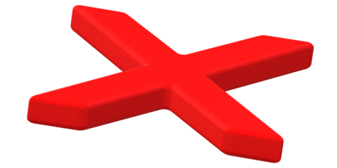 Cross Checkmark isolated on a Transparent Background