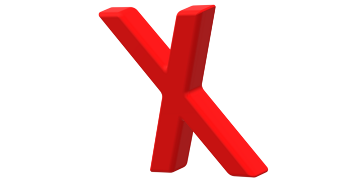Cross Checkmark isolated on a Transparent Background