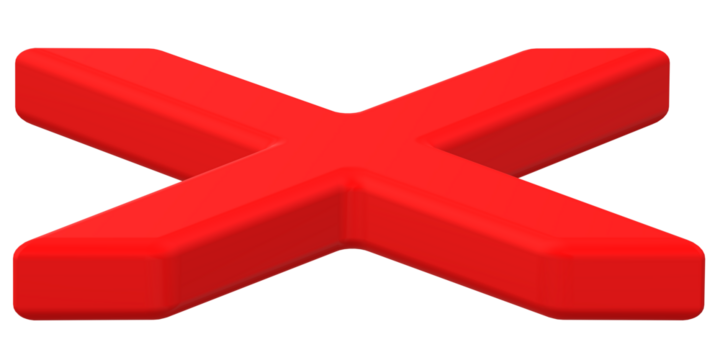 Cross Checkmark isolated on a Transparent Background