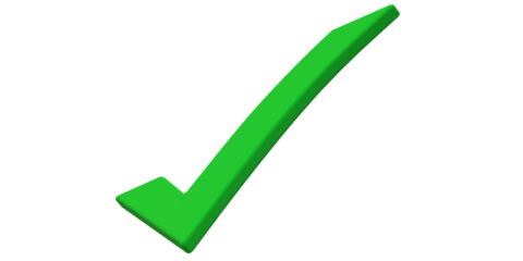 Tick Checkmark isolated on a Transparent Background