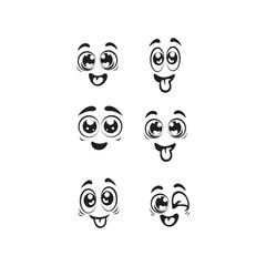 Set Cartoon Eye In Vector High quality original trendy vector set of cartoon eyes. Emotion eye icon set