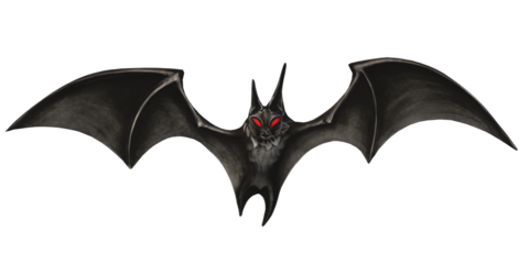 Scary Spooky Bat isolated on a Transparent Background