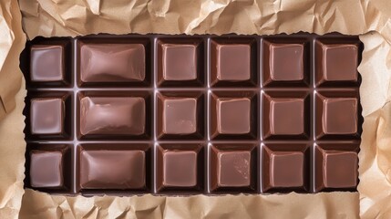 Naklejka premium Chocolate Package. Blank White Paper Wrapping for Chocolate Bar Isolated on White Background
