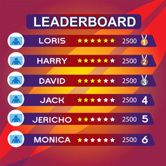 Obraz premium Red game leaderboard with abstract background vector