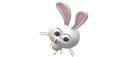 Adorable Bunny Rabbit  isolated on a Transparent Background