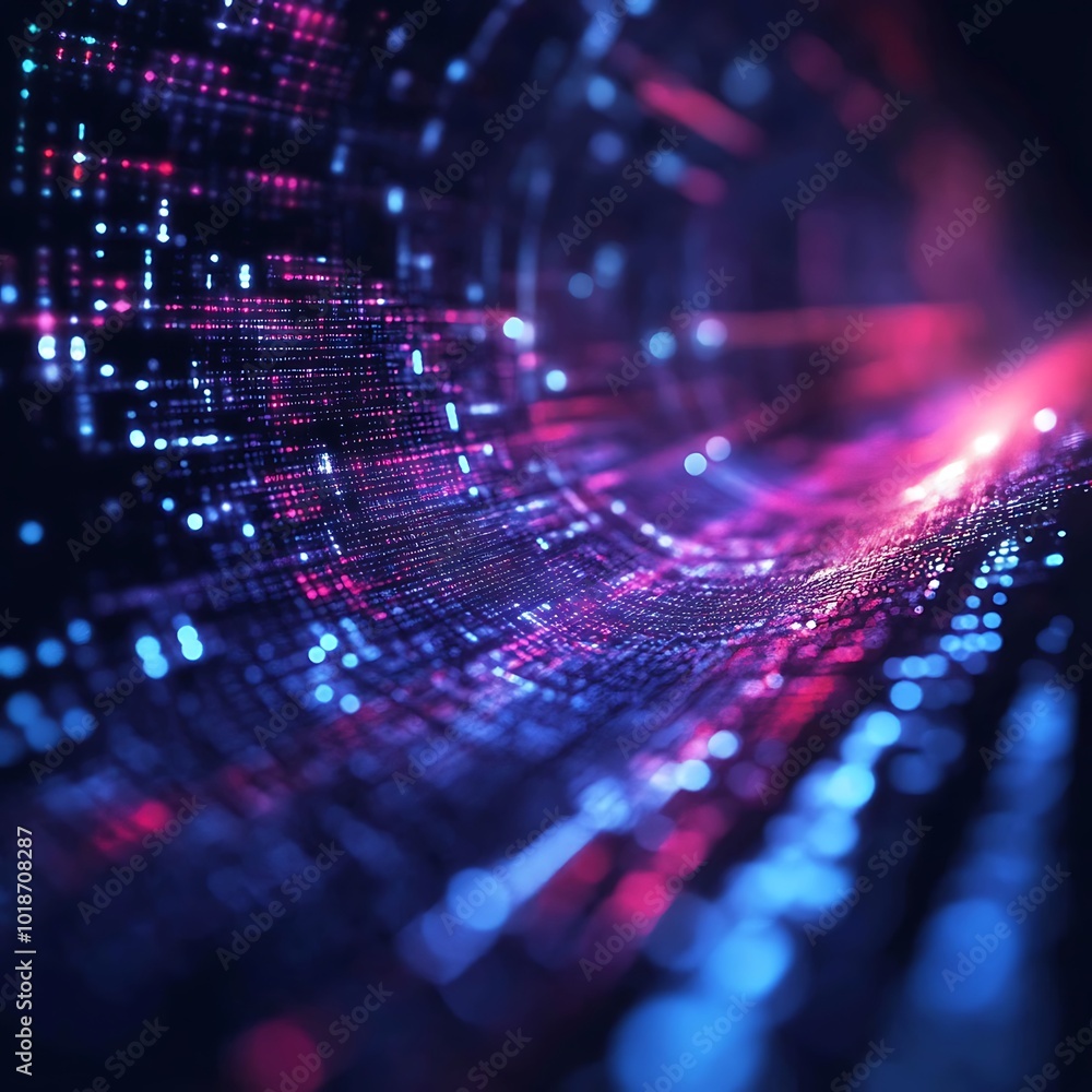 Poster innovative abstract background featuring bright lines and compelling data graphs