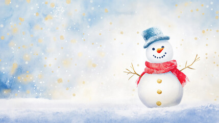 Fototapeta premium snowman with christmas tree