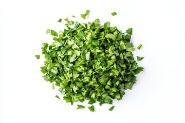 Obraz premium Chopped Parsley: Fresh Organic Ingredient for Summer Meals and Garden Cooking