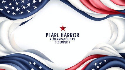 Naklejka premium Background Pearl Harbor remembrance with American flags and text in between