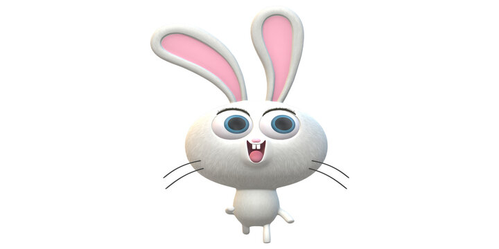 Funny Cuttie Pie Bunny Rabbit  isolated on a Transparent Background