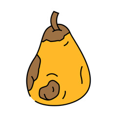 pear rotten food line icon vector. pear rotten food sign. isolated symbol illustration