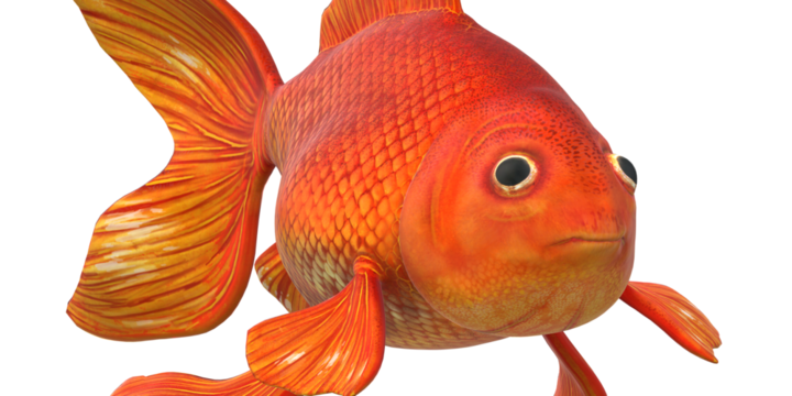 Gold Fish isolated on a Transparent Background