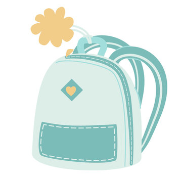 recommend clip art: Children school backpack illustration, cute backpack, flat style vector illustration. Element for print, banner, card, brochure