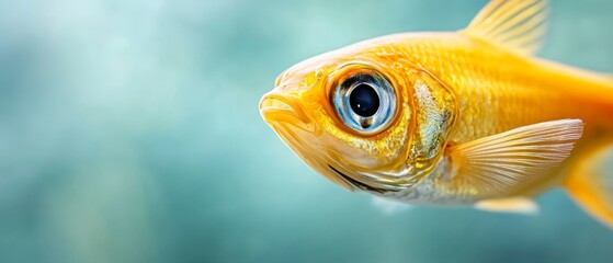 A goldfish's eye in sharp focus Background blurred with water