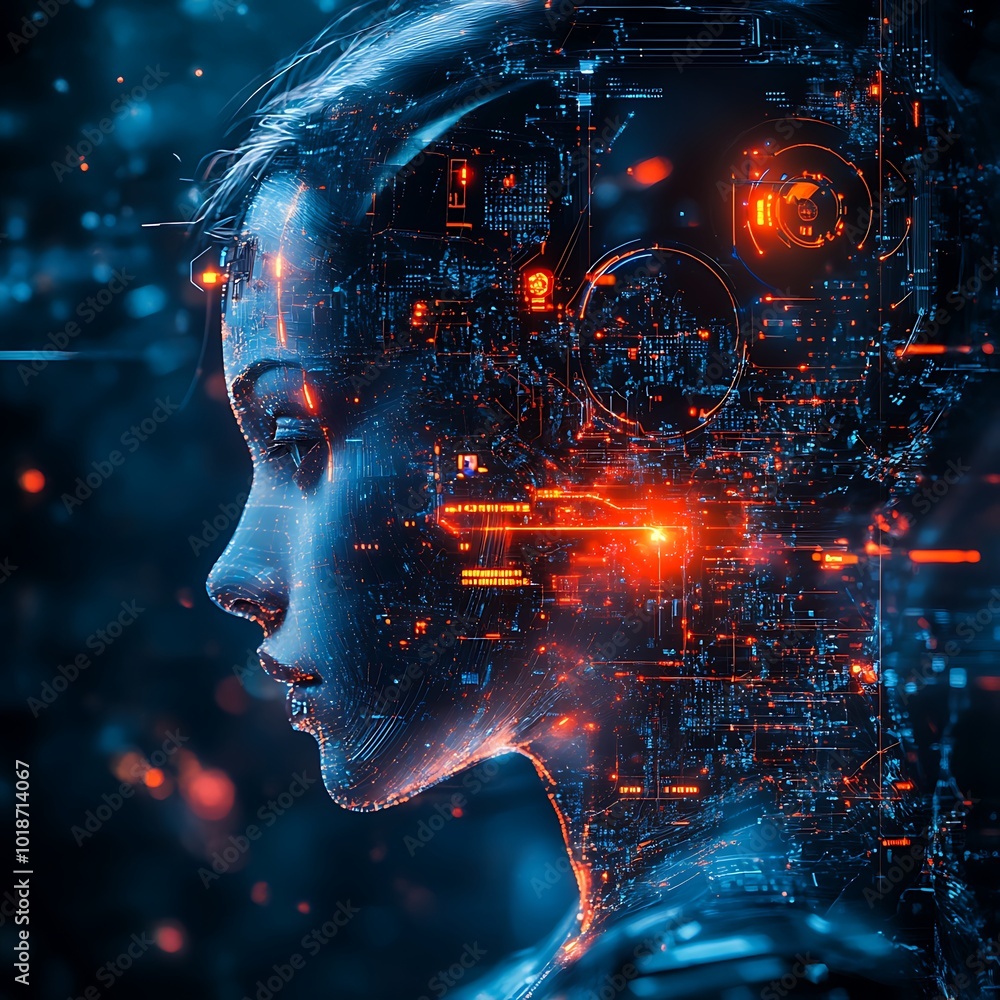 Poster next-generation ai with seamless digital circuitry integration and processing