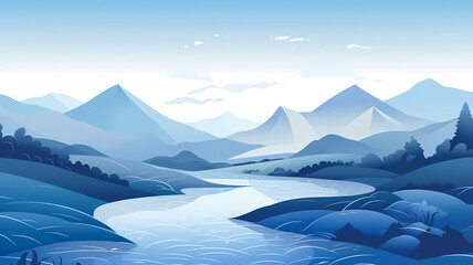 Fototapeta premium Tranquil mountain river