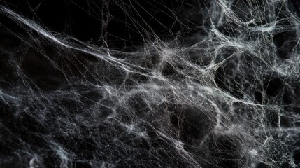 Halloween creepy cobweb spiders web with a black background