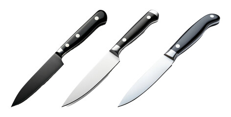 Obraz premium Set of kitchen knives on a transparent background