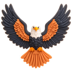 Fototapeta premium Colorful eagle stretched wings in creative design