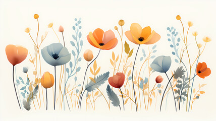 Naklejka premium Watercolor flower background