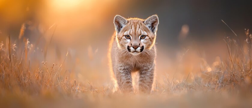 A tight shot of a small animal in a lush grass field, basking in the sunlight as it illuminates its face - Powered by Adobe