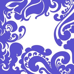 Disegno grafico cornice botanica floreale quadrato