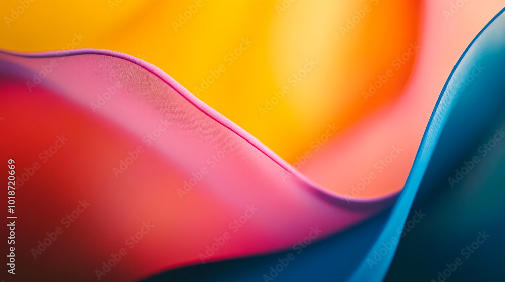 Aufkleber colorful waves of smooth fabric undulating across a vibrant background in artistic display