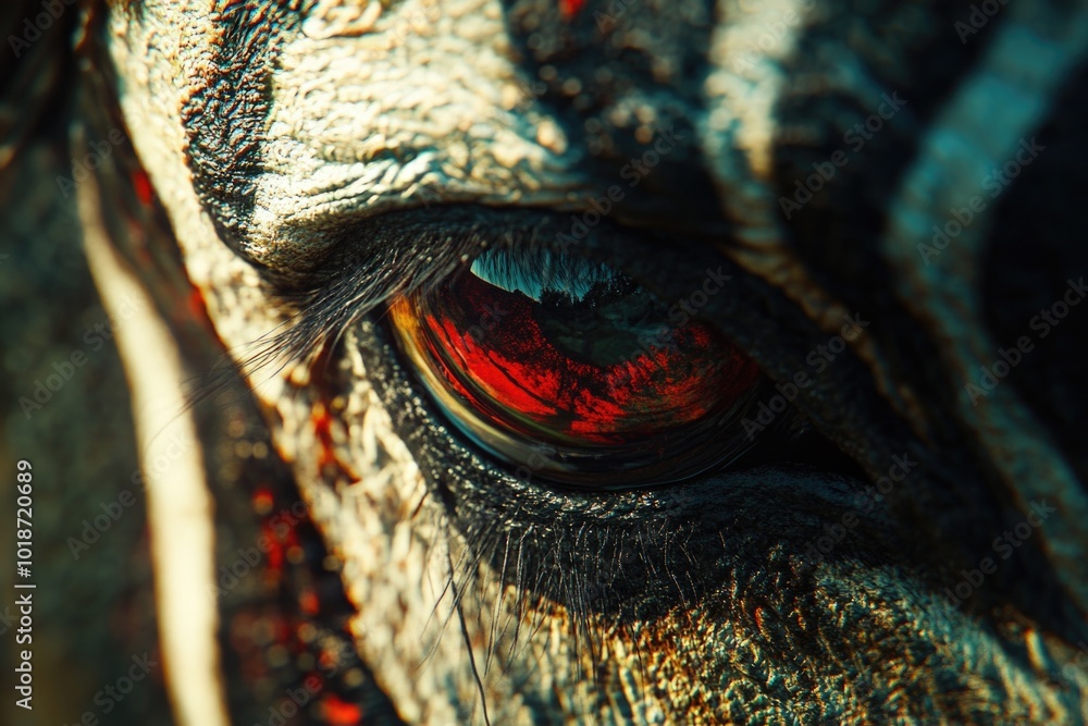 Aufkleber Close-up view of an elephant's eye with distinctive features