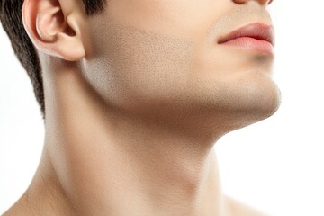 Obraz premium A close-up shot of a person's face with their eyes shut, ideal for use in editorial or commercial content