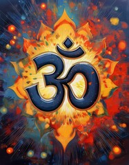 AUM (OM) Universal Of Hindu Symbols on the white background