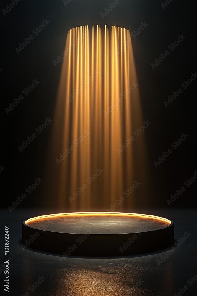 Aufkleber a spotlight shines on an empty stage, perfect for highlighting a performer or setting the scene for 