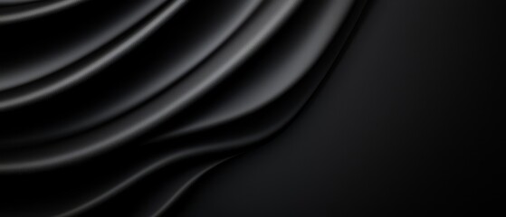 Fototapeta premium A black background with wavy lines and a separate strip at its bottom, painted white Alternatively, an image featuring a white stripe along the base of a uniformly black backdrop