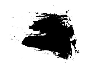 Vector set black paint brush on white background.