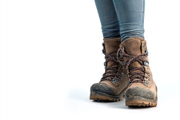 A person wearing a pair of hiking boots, ready for an adventure