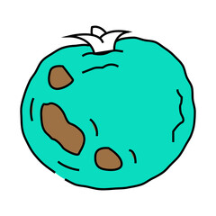 tomato rotten food line icon vector. tomato rotten food sign. isolated symbol illustration