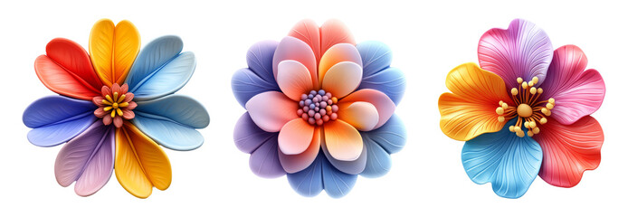 Obraz premium Colorful floral designs with vibrant petals