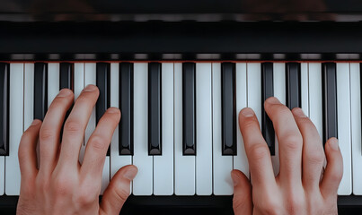 Close-Up of Hands Playing Piano | Capturing the Artistry and Emotion of Music Performance