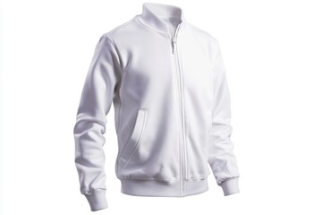 Simple white jacket on a plain white background