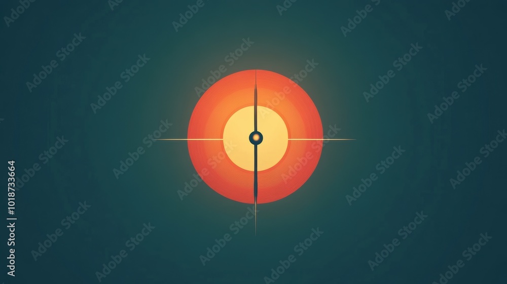 Poster minimalist archery target featuring a lone arrow against a simple backdrop, emphasizing clean lines 