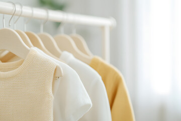 Clothing Rack with Children’s Outfits Close-Up | Stylish and Colorful Wardrobe Ideas for Kids