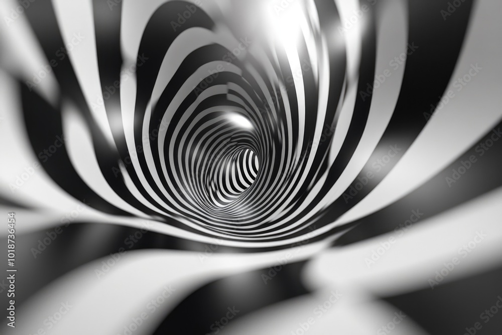 Aufkleber A close-up image of a spiral pattern in black and white, ideal for use in designs where minimalism is key