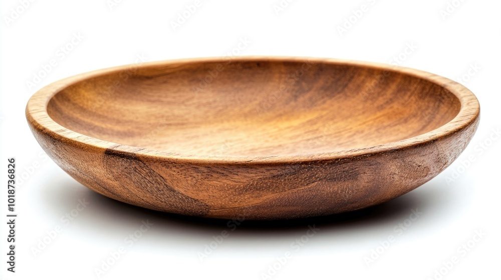 Wall mural A simple wooden bowl placed on a table, suitable for various uses and settings