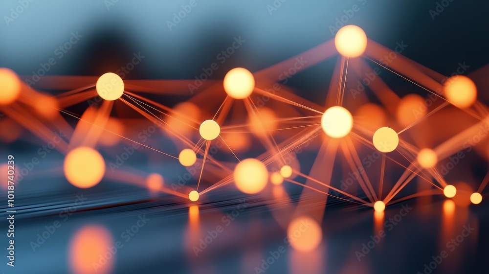 Poster a network of connected devices exchanging data at high speed, illustrating the importance of data th